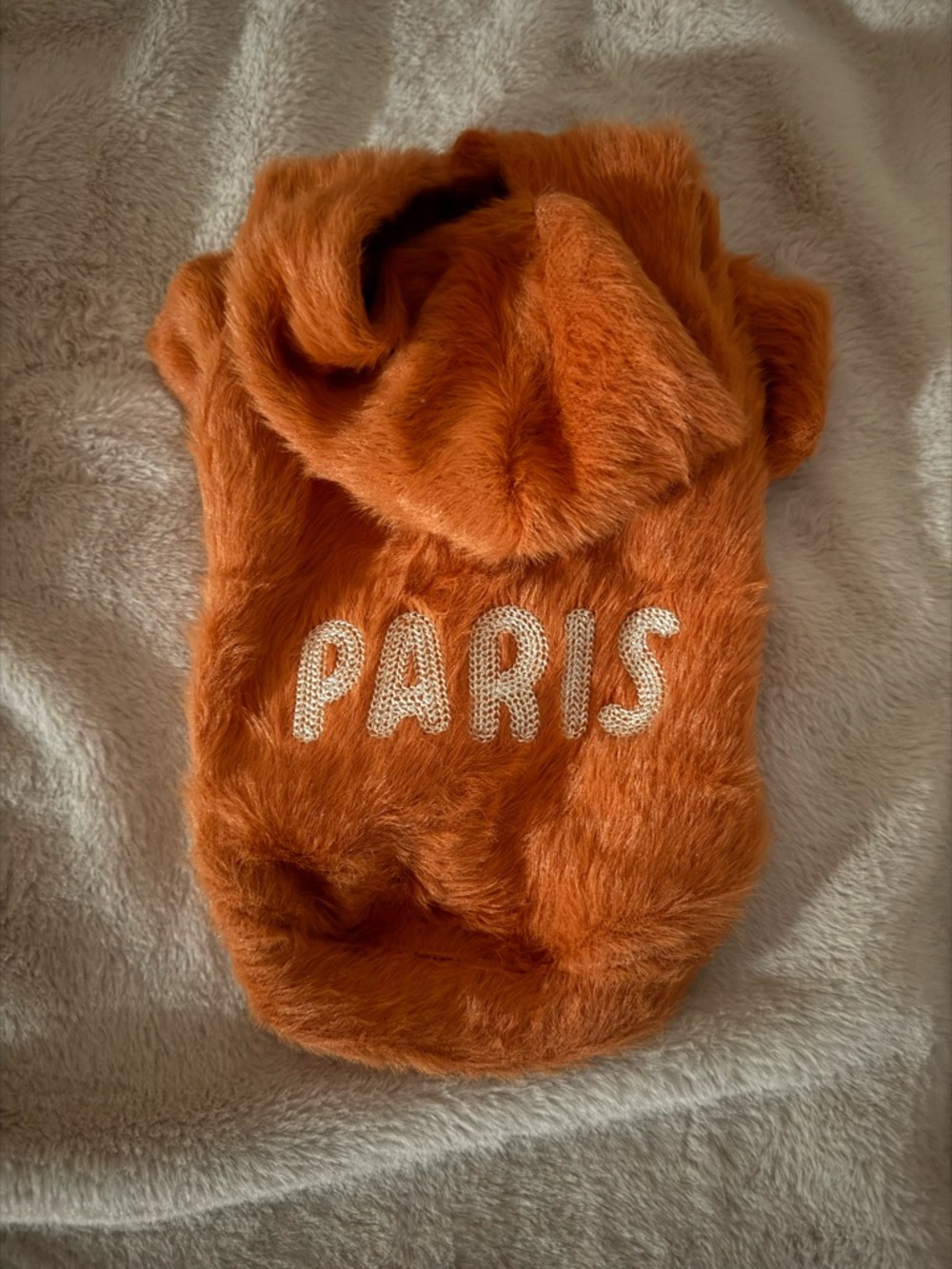 Dog hoodie Small Orange Faux Fur